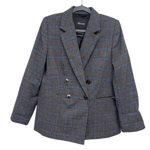 Madewell The Rosedale Blazer in Plaid wool Italian fabric blazer size 10